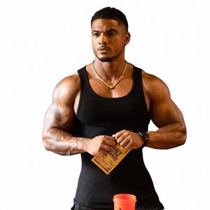 Gym Sports Fitn Men's Vest Striped Fabric Quick Torking Breattable Elastic Sleewel T-shirt Bodybuilding Training Clothing E0ET#
