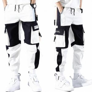 Männer Farbe-blockierte Cargo Hosen Männliche Cargo Hosen Streetwear Männer Cargo Hosen Multi-taschen Warme Stilvolle Männer neunte Hosen t2UN #