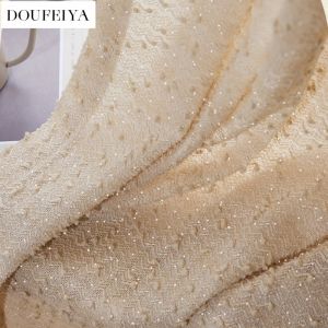 Tende Moda Moderna Beige Tulle Francese Texture retrò Tende in voile velate per soggiorno Camera da letto Sala da pranzo Tende per finestre di lusso personalizzate