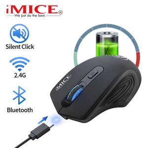 Беспроводные мыши Bluetooth перезаряжаемые мыши для ноутбуков -игровых мышей Эргономика Silent USB Gamer Mause Computer PC 240309