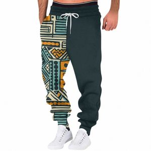 Löst springa avslappnad stor storlek Sweatpants Cott Elastic Tie Printed Straight Pants Byxor Spring Autumn Fitn Solid Mens C98f#