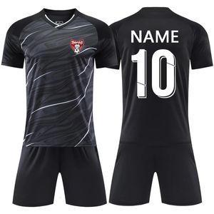 Roupas personalizáveis de camisa de futebol infantil, conjunto curto personalizado para meninos e meninas, uniforme de treinamento, nome número 240320