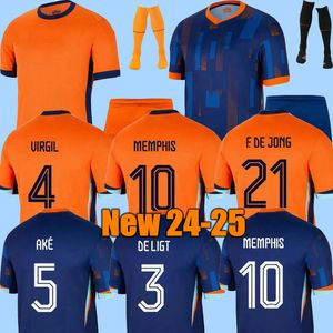 De Jong 2024 Holanda Memphis Jersey Jersey Copa dos torcedores da equipe nacional Holland de Ligt Wijnaldum van Dijk 24 25 Camisa de futebol Men Kit Kits Kit