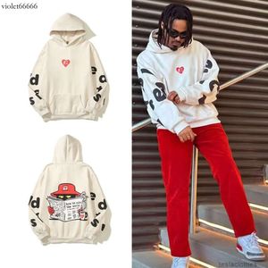 Tasarımcı Hooe Mens Sweatshirts Fashion Street Giyim Amerikan Street Niche Trendy Rz Regg Gazete Hırsızı Mektubu Köpük Kazak Gevşek Çift Kapşonlu y Kalıp