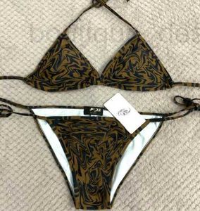 Women's Swimwear designer brand Fe11 Brown Bikini Show Thin Sexy Swimsuit 5UES