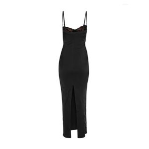 Grundläggande casual klänningar kvinnor spaghettiremmar lång klänning ärmlös lågskuren bodycon maxi y cami slip cocktail party drop leverans appare otiya