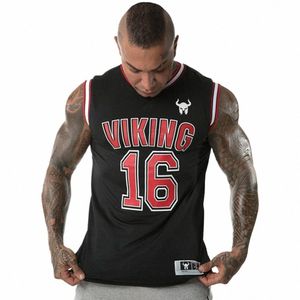 bodybuilding tank tops män gym fitn ärm skjorta manlig ny stringer singlet sommar casual fi tryckt undertröja väst Q5le#