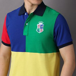 Polo con colletto risvoltato in puro cotone stile designer, nuovo stile estivo da uomo, design unico del ricamo che guida la tendenza della moda