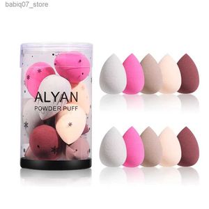 Svampar Applicators Cotton 10 Mini Beauty and Makeup Mixers Cosmetic Puffs Dry and Wet Sponge Pads Basic Powder Beauty Tools Makeup Accessories Q240325