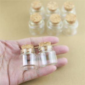 Jars 100pcs/lot 30*30mm 10ml DIY Mini Cork Glass Bottle Stopper Crafts Glass Jars Transparent Empty Small Vial Bottles test tube