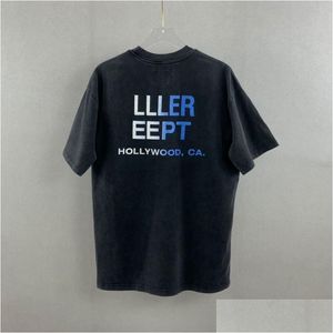 メンズプラスティーポロス22SSサマーUSAカジュアルコットンティーグラッドチェンジプリント洗浄ビンテージTシャツ