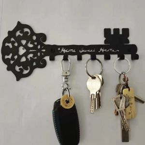 Rails Vintage Key Rack Home Sweet Home Wall Organiser with 7 Hooks Rustic Key Board Hook Home Door Kitchen Hanger Decoration