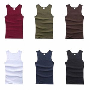 mężczyźni sportowe blaty zbiorników zwykłe zbiorniki letnie kamizelka kulturystyka kamizelka salengenowa Fitn Slim Casual Undershirt