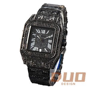 تمرير اختبار الماس Moissanite Watch Full Diamond Iced Out Designer Classic Hip Hop Watch Watch Jewelry Watch Watch Sapphire Mirror Original عالية الجودة مع صندوق