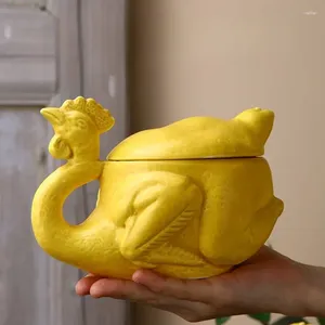 Tazze Tazza divertente Pollo al forno al sale Tazza Vaso Ceramica Acqua Caffè Scultura di sabbia Meraviglioso regalo di compleanno