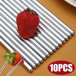 Chopsticks 2/10PCS Stainless Steel Chinese Non-slip Sushi Chopstick Metal Chop Grade Household Kitchen Tableware Supplies