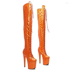 Buty taneczne Laijianjinxia 17 cm/7 cali PU Górny słup na wysokim obcasie Platforma Sexy Night Club Kobiet Modern Long Boots 121