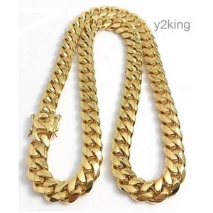 Designers Necklaces Cuban Link Gold Chain Chains Gold Miami Cuban Link Chain Necklace Men Hip Hop Stainless Steel Jewelry Necklaces U5FV