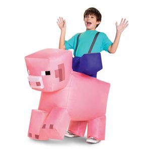 Disfarce Minecraft Kids Ride-on Iatable Pig Costume