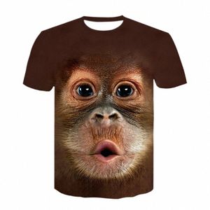 2022 mkey gorilla 3d print tシャツmen夏のカジュアルカジュアルオネックストリートウェアパンクヒップホップデザインTシャツK62W＃