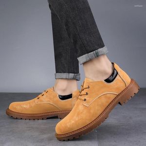 Casual Shoes Autumn Winter Warm Plush Men Outdoor England Trend Male Suede Oxford Wedding Leather Dress Office Work