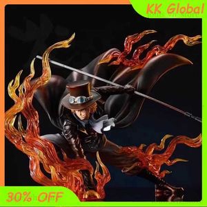 Action Toy Figures 24 cm One Piece anime Figura Fire Punch SABO Special Effects Statue Collection Ornaments Pvc Modello Azione Figura Gioca Gentile per bambole T240325