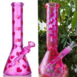 Gökkuşağı Cam Bong Downstem PERC Hookahs Shisha Kalın Cam Su Bongs Duman Boru Başlı Dab Dablar 14mm kase