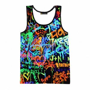 ne Graffiti 3D Printed Tank Tops Men Women Summer Casual Cool Sleevel Shirts Hip Hop Streetwear Oversized Tops Tees w0Uo#