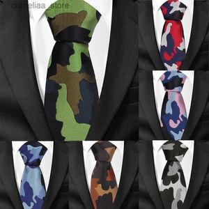 Gravatas de pescoço Gravatas de moda Camuflagem Gravatas de pescoço para homens Casual Slim Tie Gravatas Skinny Mens Gravatas para festa ic Jacquard Men Ties Gravatas Y240325