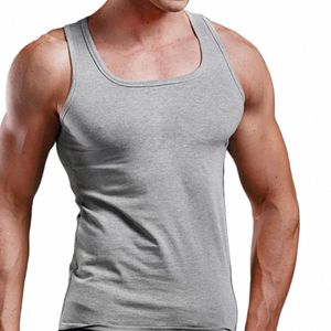 Roupa íntima masculina Cott Casual Tank Top Homens de alta qualidade Bodybuilding Singlet Sleevel Slim Fit Vest Men Tank Tops 91xr #