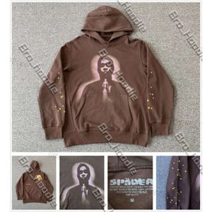 Örümcek kapşonlu 555 kırmızı siyah tasarımcı kapşonlu erkek eşofman eşofmanları sp5der hoodie seti kalınlaşmış terry kumaş cadde yüksek kaliteli köpük baskı sweatshirt 551