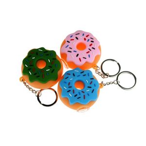 Portátil Donut Silicone Fumar Cachimbo de Mão Multi Cores Com Chaveiro Queimador de Óleo de Tabaco Tubos Acessórios Dab Plataformas de Petróleo Bongs