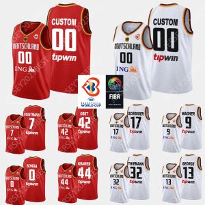 Stampa 2023 FIBA Germania Coppa del mondo di pallacanestro maglie 17 Dennis Schroder 14 Dirk Nowitzki 10 Daniel Theis 9 Franz F.Wagner Wohlfarth-Bottermann Uomini