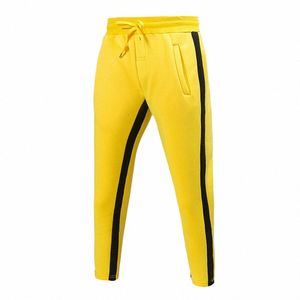 Casual Sports Brespants Spodnie dla mężczyzn Elastyczne talię oddychającą paski boczne męskie sałatki spodnie spodni Man Odzież 40N1#