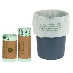 Sacos 25/50 peças 100% sacos de lixo compostáveis saco de lixo de cozinha biodegradável, sacos de lixo de amido de milho, saco de restos de cozinha