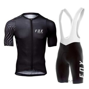 2022 Pro Cykelkläder cykel Bib Shorts Män Kvinna Cyklistdräkt Cykeldräkt MTB Fox Cycling Team Jersey Set Tenue Velo Homme