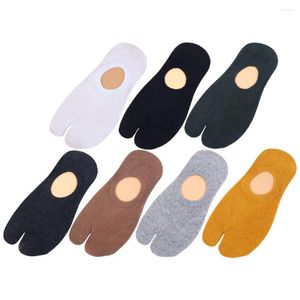 Women Socks Breathable Soft Cotton Men Summer Japanese Style Split Toe Hosiery Two Finger Short Tube