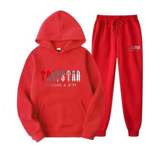 Męskie Trapstar Sportswear Sweter długie spodnie Set Projektant Hoodie Street Street Clothing Sportsła haftowa pluszowa dekoracja litera gruba bluza z kapturem