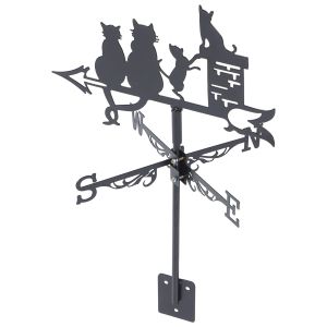 Decorations Cat Mouse Stainless Steel Weathervane Garden Decking Kit Wind Direction Indicator Metal Yard Decoration Patio