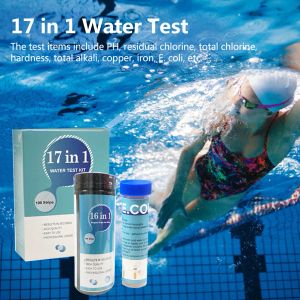 Testning 17in1 Dricksvatten Test Strip pH Klor nitratvattenkvalitetstest för akvarium fiskbehållare pool vatten testremsa 100 st