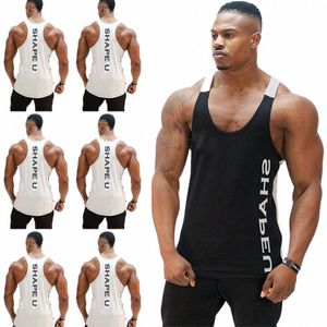 hot Bodybuilding Fitn Singlets Muscle Vest For Men Tee Basketball Jersey Solid Gym Men Stringer Loose Tank Tops h31k#