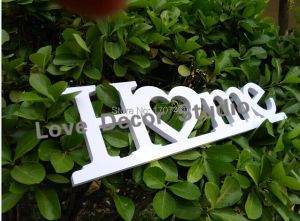 Miniatyrer heta försäljning hem bokstäver trä trä pvc bokstäver vita alfabetet bröllopsfest hem dekorationer storlek: 13 cm