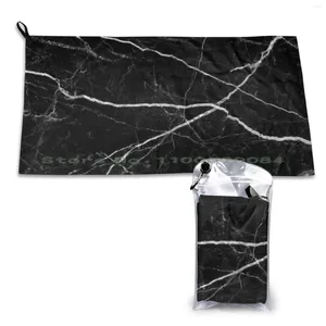 Towel Black Marble Stone Texture Pattern Quick Dry Gym Sports Bath Portable Flying Airplane Pilot This Is How I Social Distance