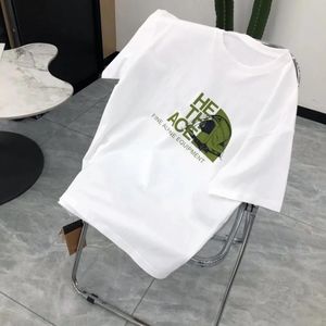 Verão clássico tenda slogan impressão em torno do pescoço de manga curta camiseta de algodão homens e mulheres modelos casal modelos tendência juventude pop designer t camisa manga curta tshirt