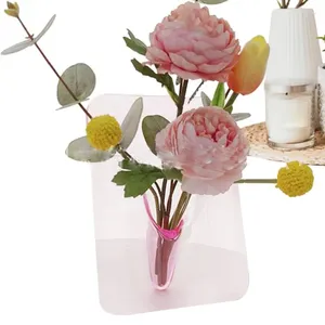 花瓶のフレームフラワー花瓶アクリルの家の装飾透明なモダンな美学テーブル本棚のための小さい