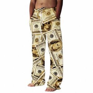 full Length Wide Leg Pants Mey US Dollar All Over Printed Hipster Casual Joggers Fi Streetwear Sweatpants Men Clothing 12m9#