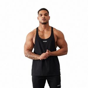 Colete masculino Fi Homens Roupas Ginásio Esportes Fitn Quick Dry Respirável Elastic Cott Tank Top Running Basketball Training Vest Y4no #