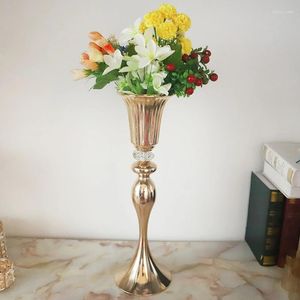 VASES GOLD SILVER FLOWER VASE TROMPET SHAPE STAND GOLDEN/ WEDDING/ TABLEセンターピースロマンチックロードリードホームデコレーション