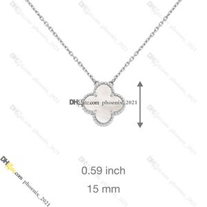 Gioielli di lusso Quadrifoglio Collane firmate per donna Collana in madreperla Acciaio al titanio placcato oro Non sbiadisce mai Non allergico, (Argento)Store/21621802