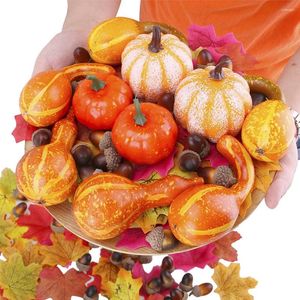 Dekorativa blommor 2 PCS Halloween Artificial Pumpkins Fake Vegetable Simulation Pumpkin Decoration Plastmaterial Matpograf